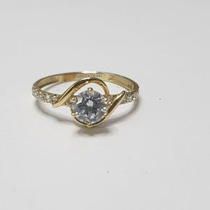 ANILLITO, SOLITARIO ORO 14 K 2 GRMS (SEMINUEVO)