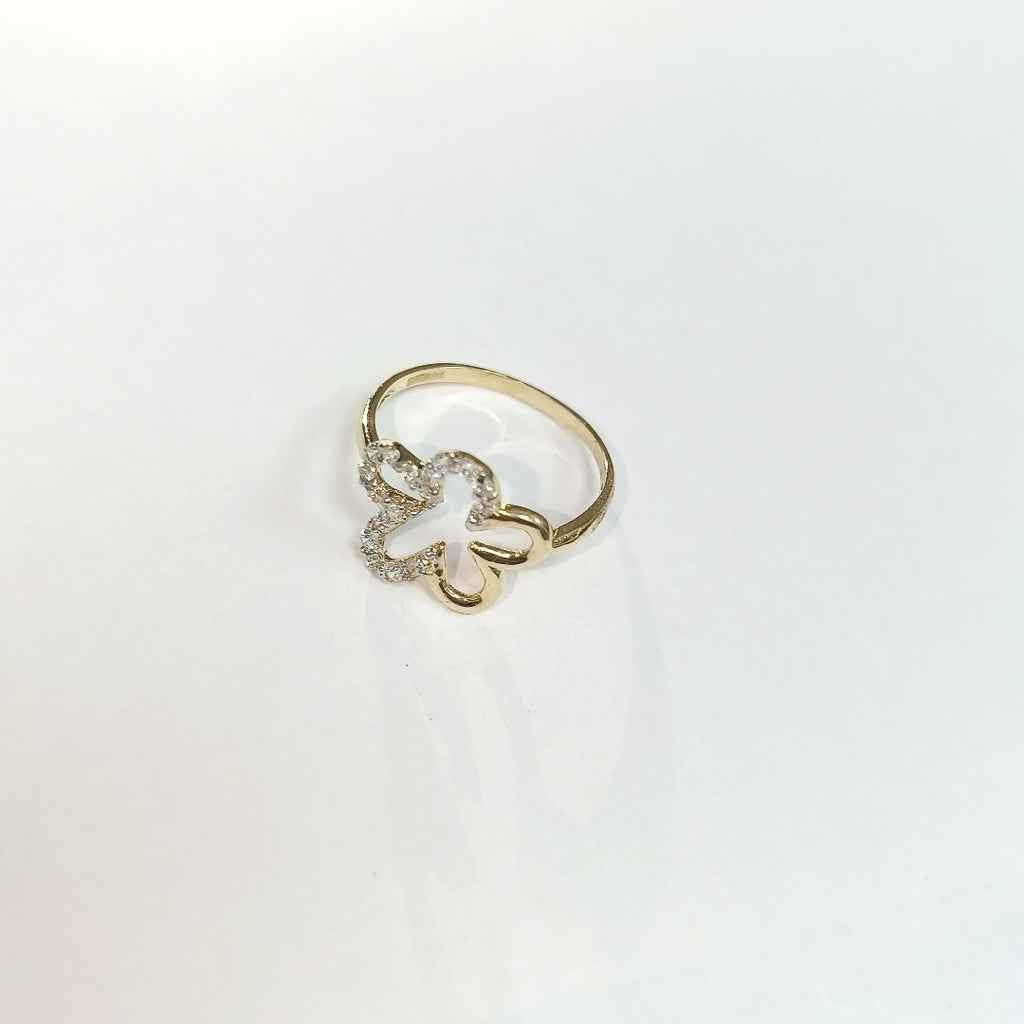 ANILLOS FIG FLOR C CIRCONIAS 14K TALLA 8 1.6 GR (NUEVO)