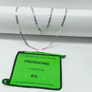 CADENA TEJIDO ESPEJO PLATA .925 60 CM 4.2 GR (NUEVO)