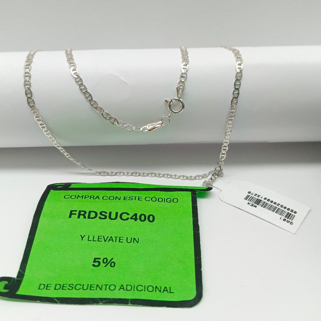CADENA TEJIDO GUCHI PLATA .925 55 CM 3.7 GR (NUEVO)