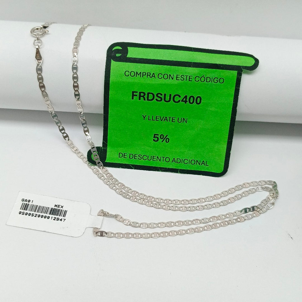 CADENA TEJIDO ESPEJO PLATA .925 60 CM 4.3 GR (NUEVO)
