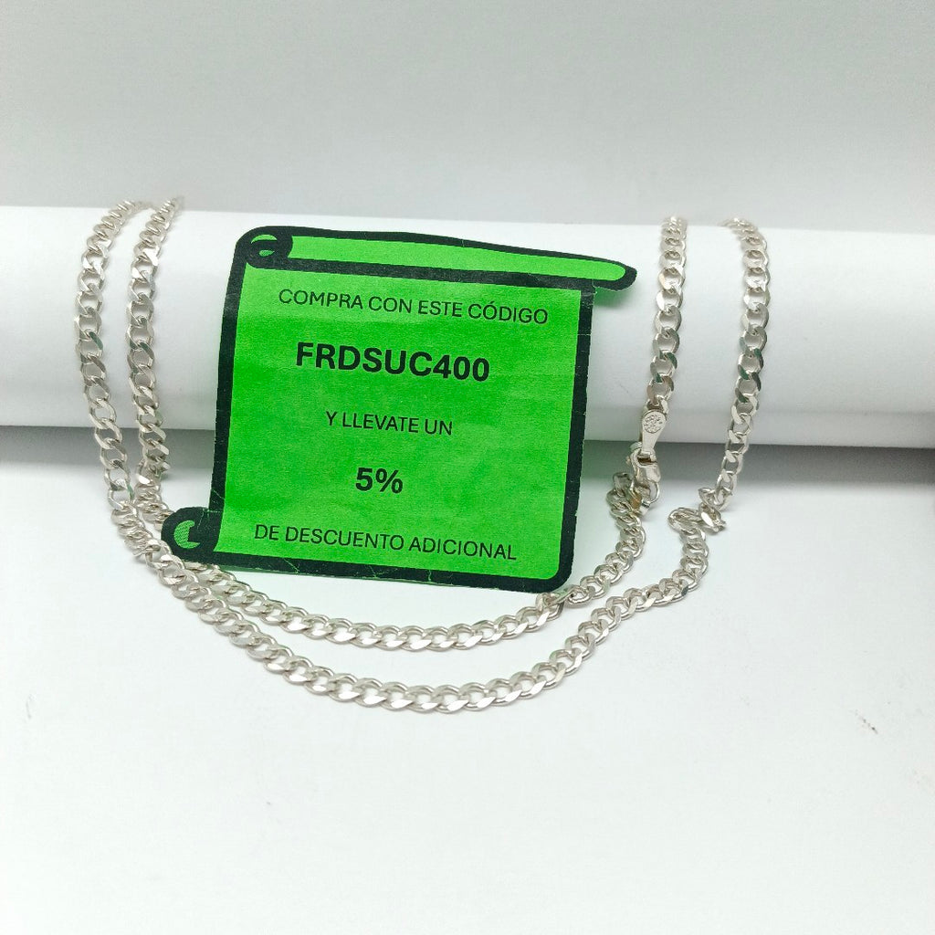 CADENA TEJIDO BARBADO PLATA .925 60 CM 12.9 GR (NUEVO)