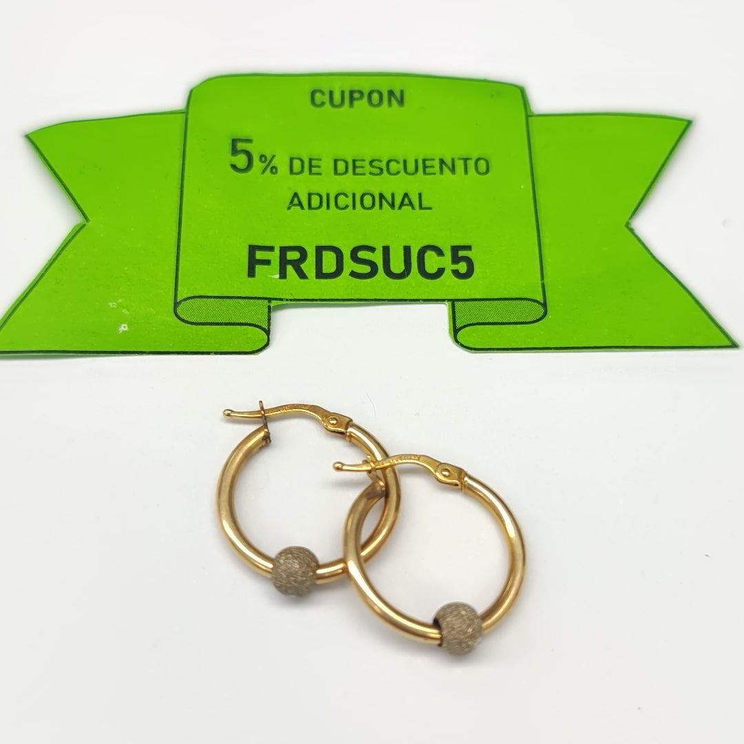 ARRACADAS PAR ORO 14 K 1,50 GRMS (SEMINUEVO)