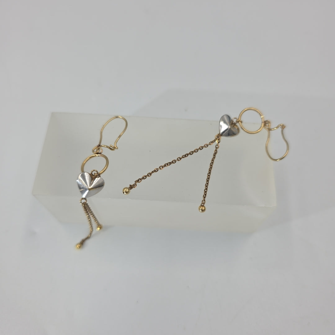 ARETES PAR ORO, ORO COMBINADO 10 K 1.8 GRMS (SEMINUEVO)