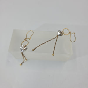 ARETES PAR ORO, ORO COMBINADO 10 K 1.8 GRMS (SEMINUEVO)