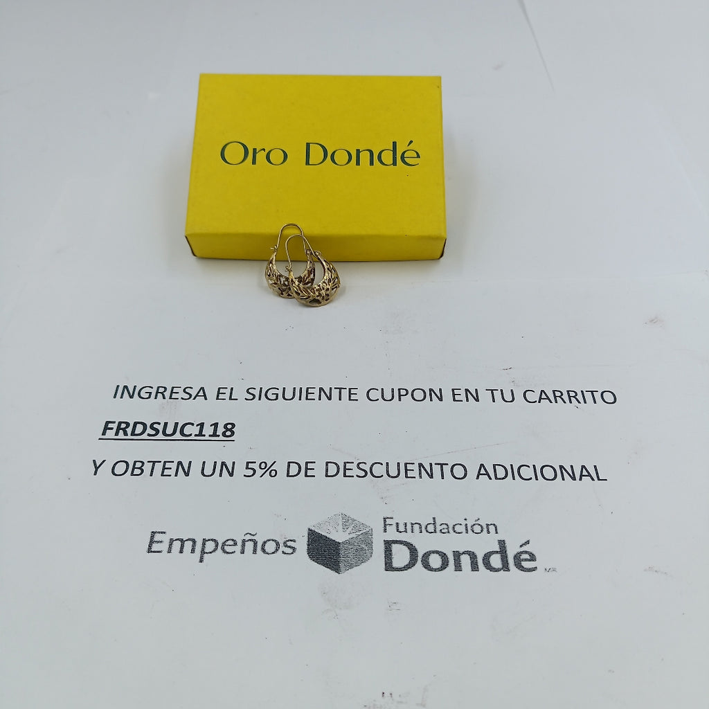 ARETES PAR ORO 8 K 1.9 GRMS (SEMINUEVO)
