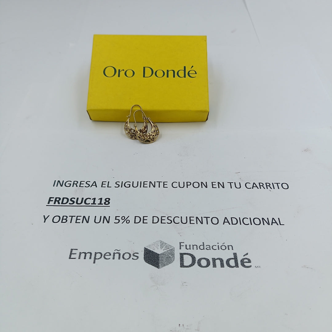 ARETES PAR ORO 8 K 1.9 GRMS (SEMINUEVO)