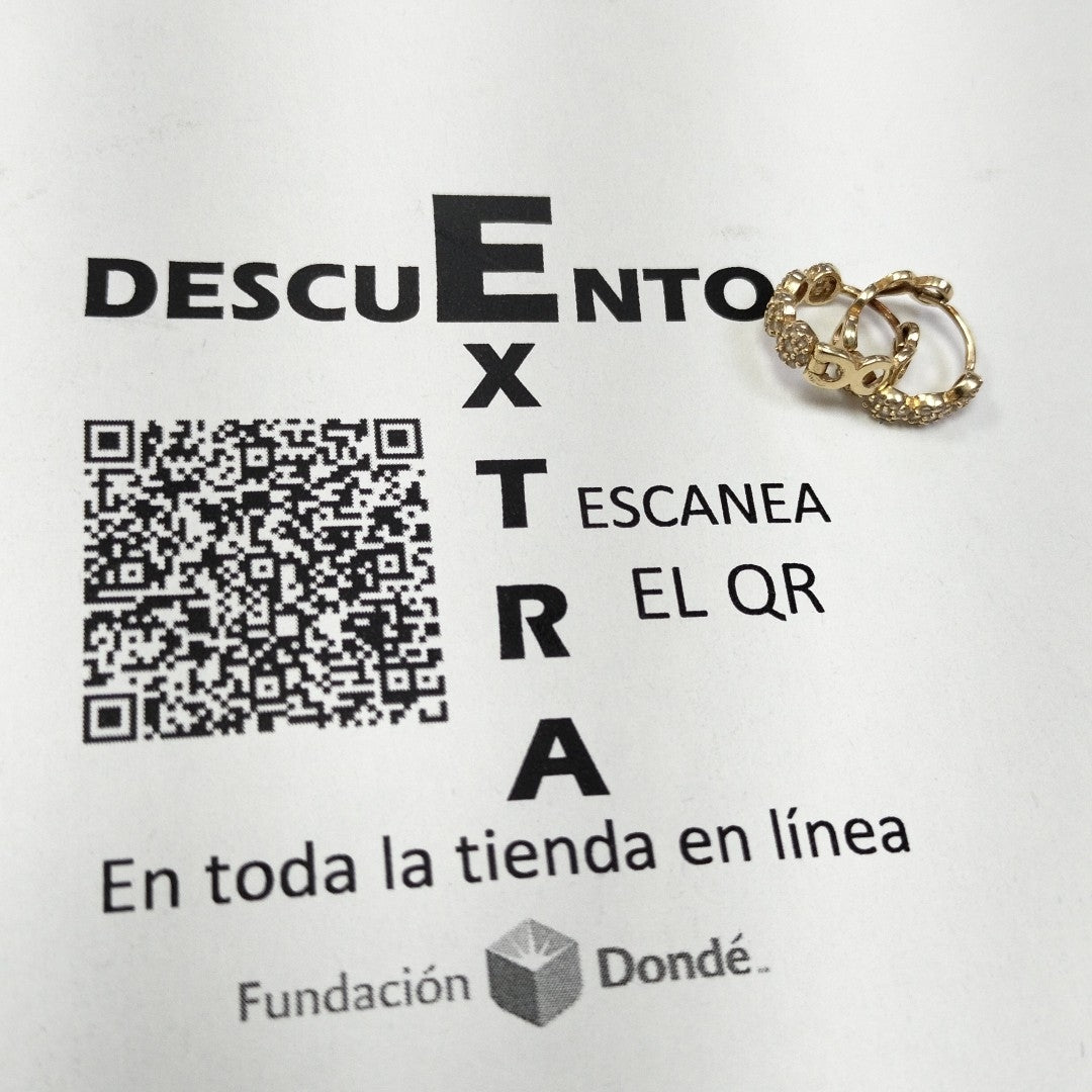 ARETES PAR ORO 14 K 1.8 GRMS (SEMINUEVO)