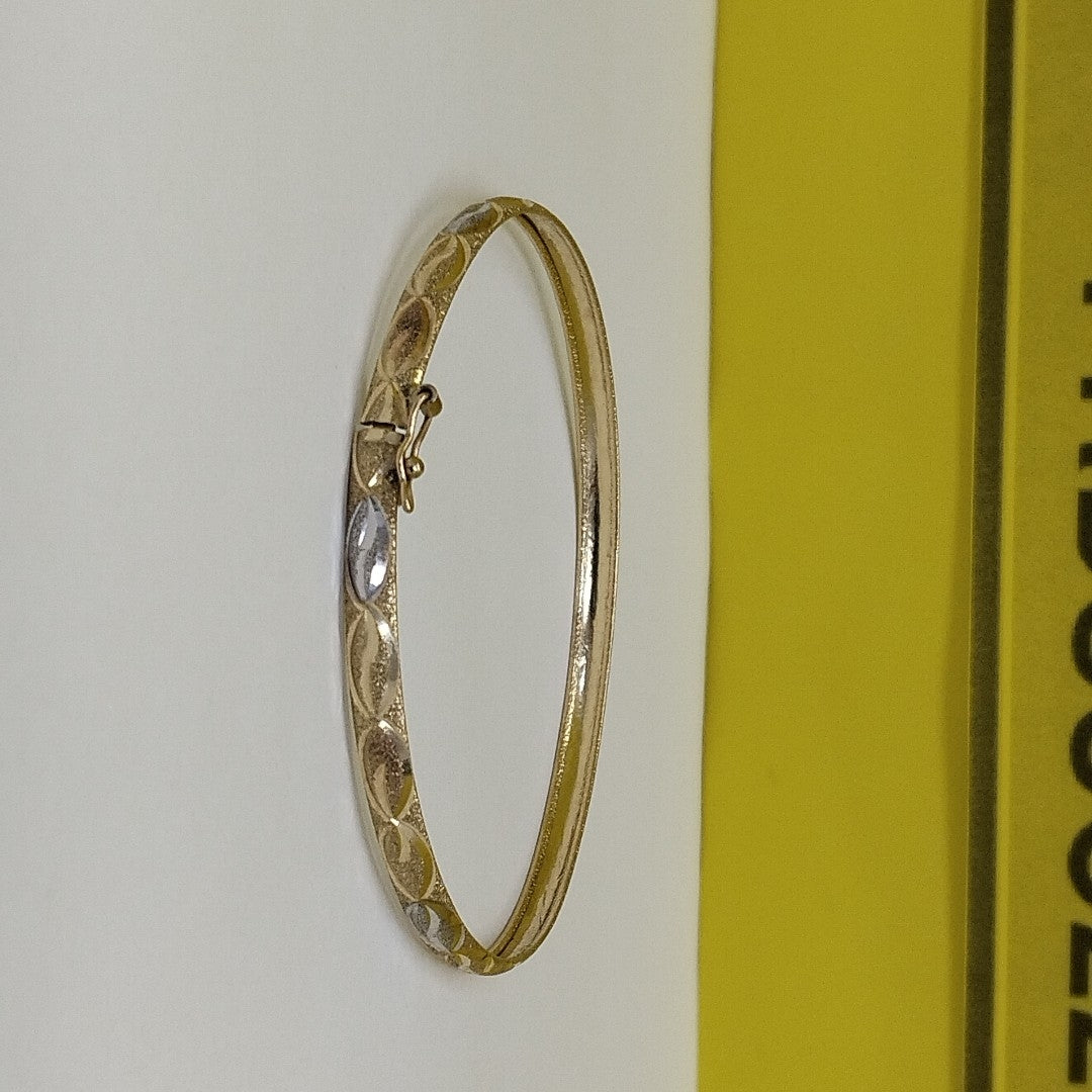 PULSERA RIGIDA ORO COMBINADO,RODIADO 14 K 4,30 GRMS (SEMINUEVO)