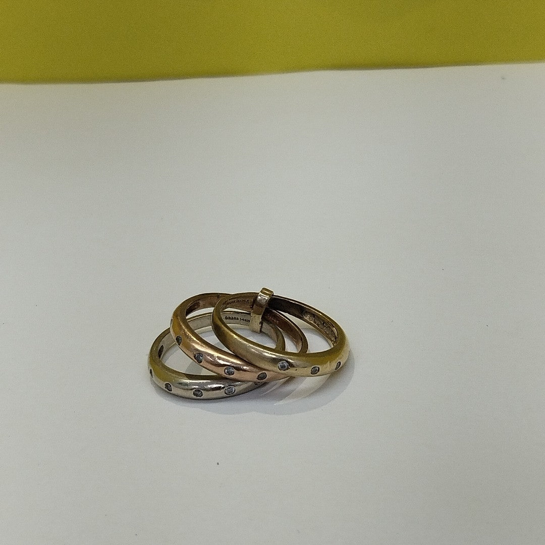 ANILLO ORO COMBINADO 14 K 8.3 GRMS (SEMINUEVO)