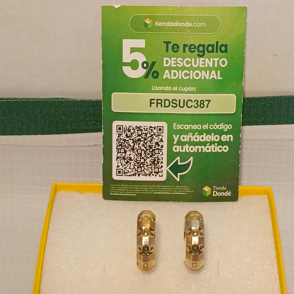 ARRACADAS PAR ORO 14 K 2.2 GRMS (SEMINUEVO)