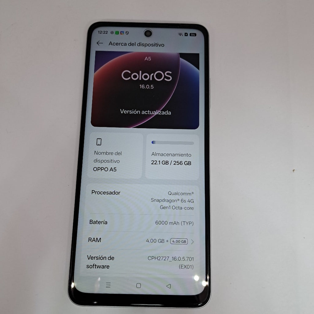 CELULAR OPPO A5 CPH2727 (2025) 256 GB 4 GB RAM (SEMINUEVO)