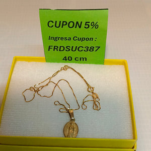 CADENA, MEDALLA RELIGIOSA ORO 14 K 1.5 GRMS (SEMINUEVO)