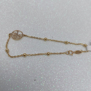 PULSERA TEJIDO ESPECIAL ARBOL 14K 18 CM 1.8 GR (NUEVO)