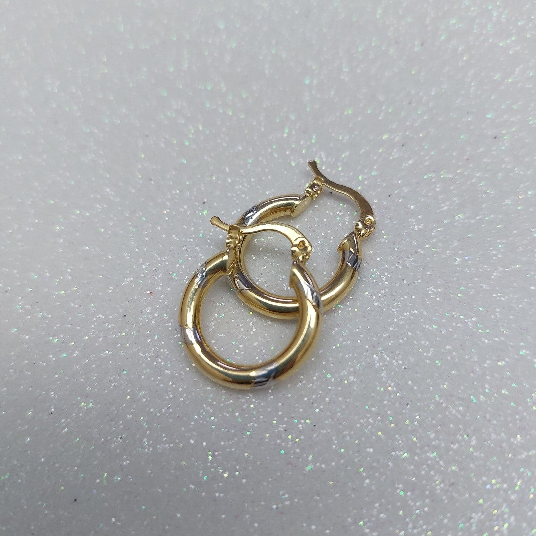 ARETES ARRACADAS COMBINADAS 14K 1.6 GR (NUEVO)