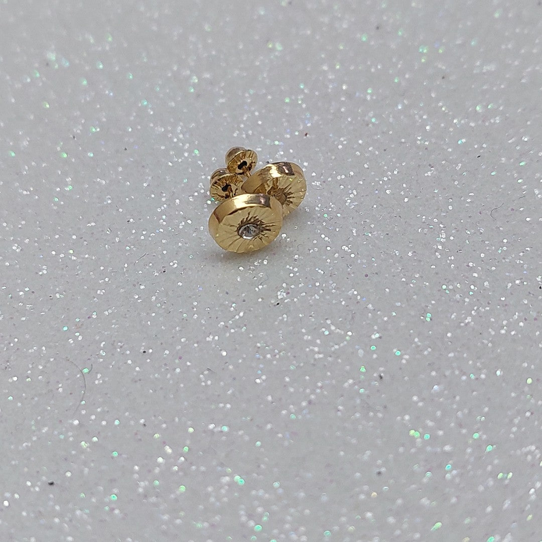 BROQUELES BROQUEL FIG BOTON C CIRCONIA 14K 0.2916 GR (NUEVO)