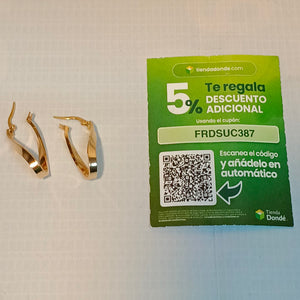 ARRACADAS PAR ORO 14 K 1.5 GRMS (SEMINUEVO)