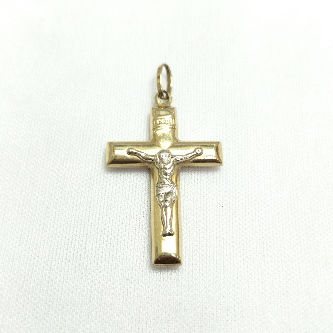 CRUCIFIJO ORO COMBINADO 14 K 2,30 GRMS (SEMINUEVO)