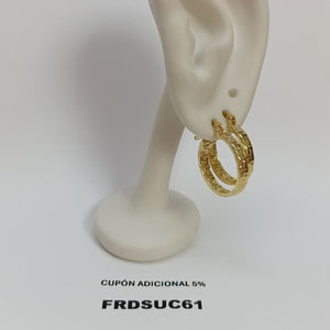 ARETES TEJIDO ARRACADAS TIPO GRECAS 14K 2 GR (NUEVO)