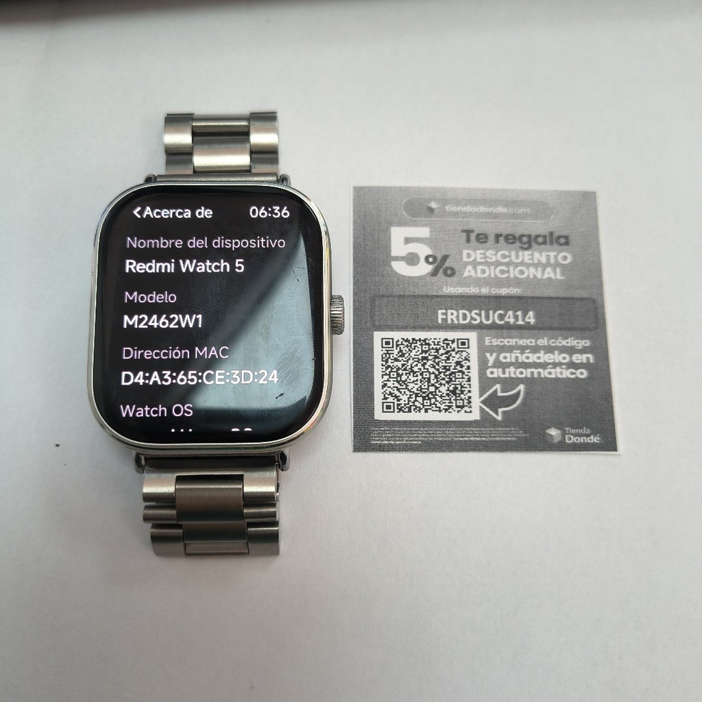 SMARTWATCH XIAOMI REDMI WATCH 5 50 MM BLUETOOTH (SEMINUEVO)