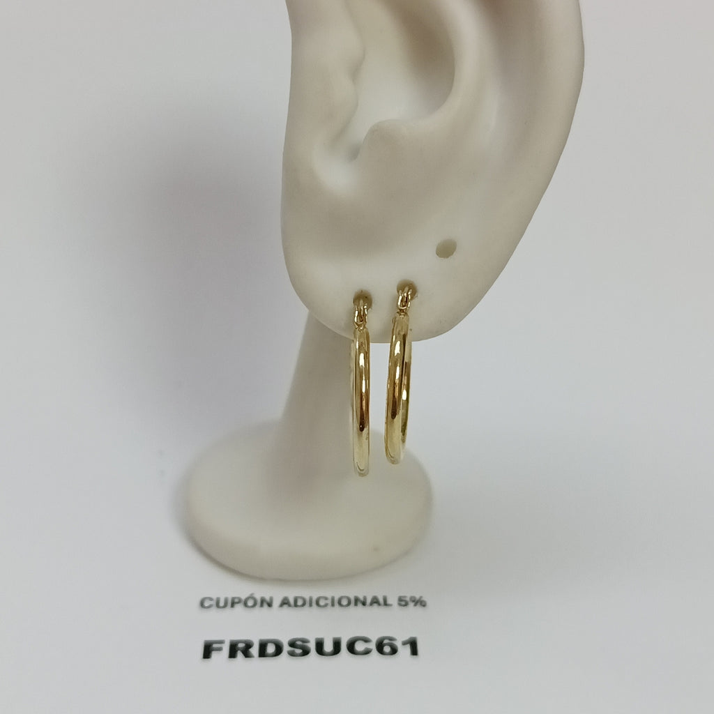ARETES TEJIDO ARRACADAS LISAS 14K 1.2 GR (NUEVO)