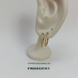 ARETES ARRACADAS C CIRCONIAS 14K 2.1 GR (NUEVO)