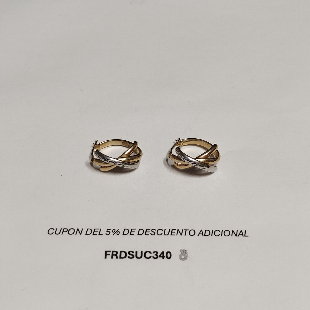 ARRACADAS PAR ORO,ORO COMBINADO 10 K 2,60 GRMS (SEMINUEVO)