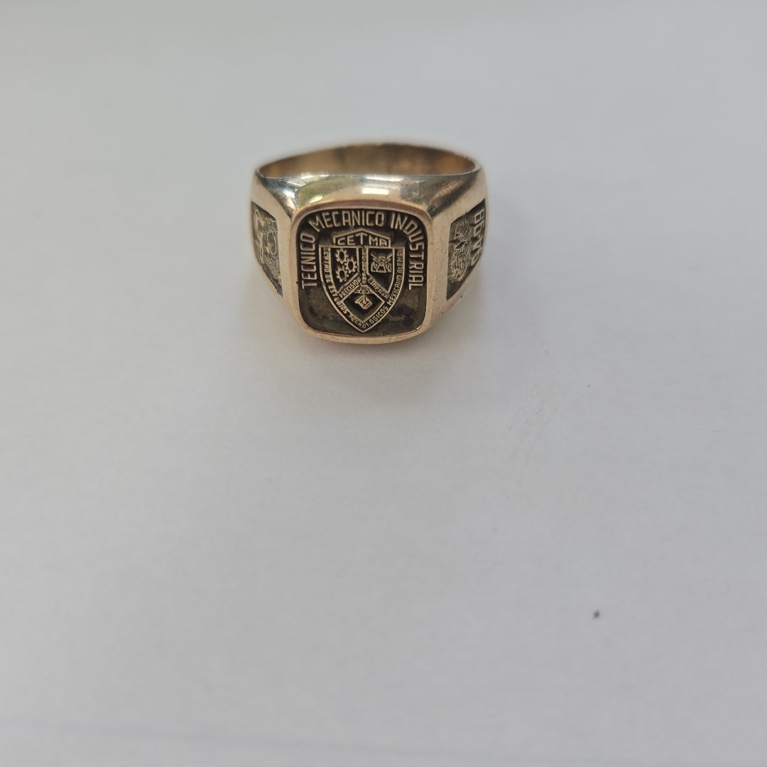 ANILLO DE GRADUACIÓN ORO 14 K 10.3 GRMS (SEMINUEVO)
