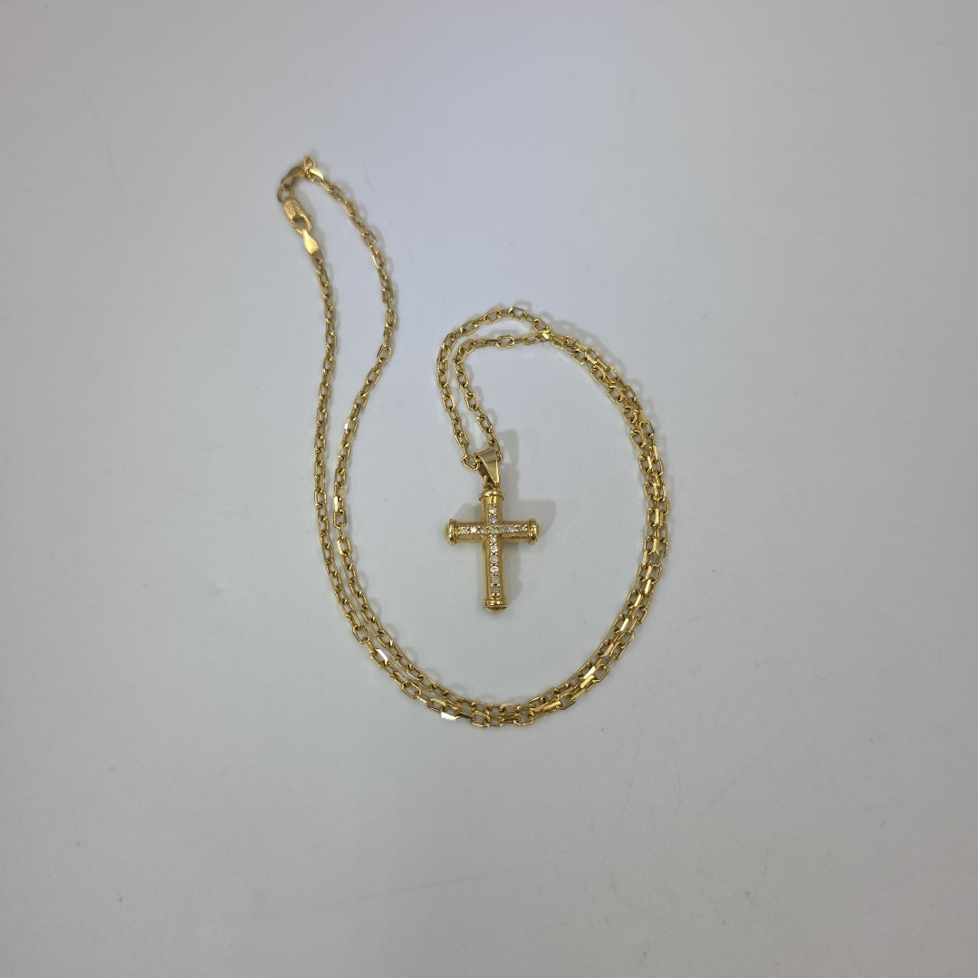 CADENA, CRUZ ORO 14 K 9.6 GRMS (SEMINUEVO)
