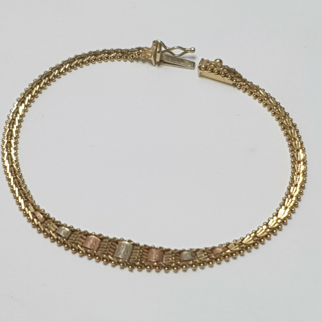 PULSERA ORO COMBINADO 14 K 7.2 GRMS (SEMINUEVO)