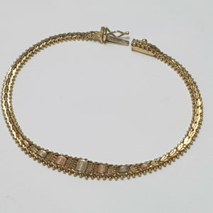 PULSERA ORO COMBINADO 14 K 7.2 GRMS (SEMINUEVO)