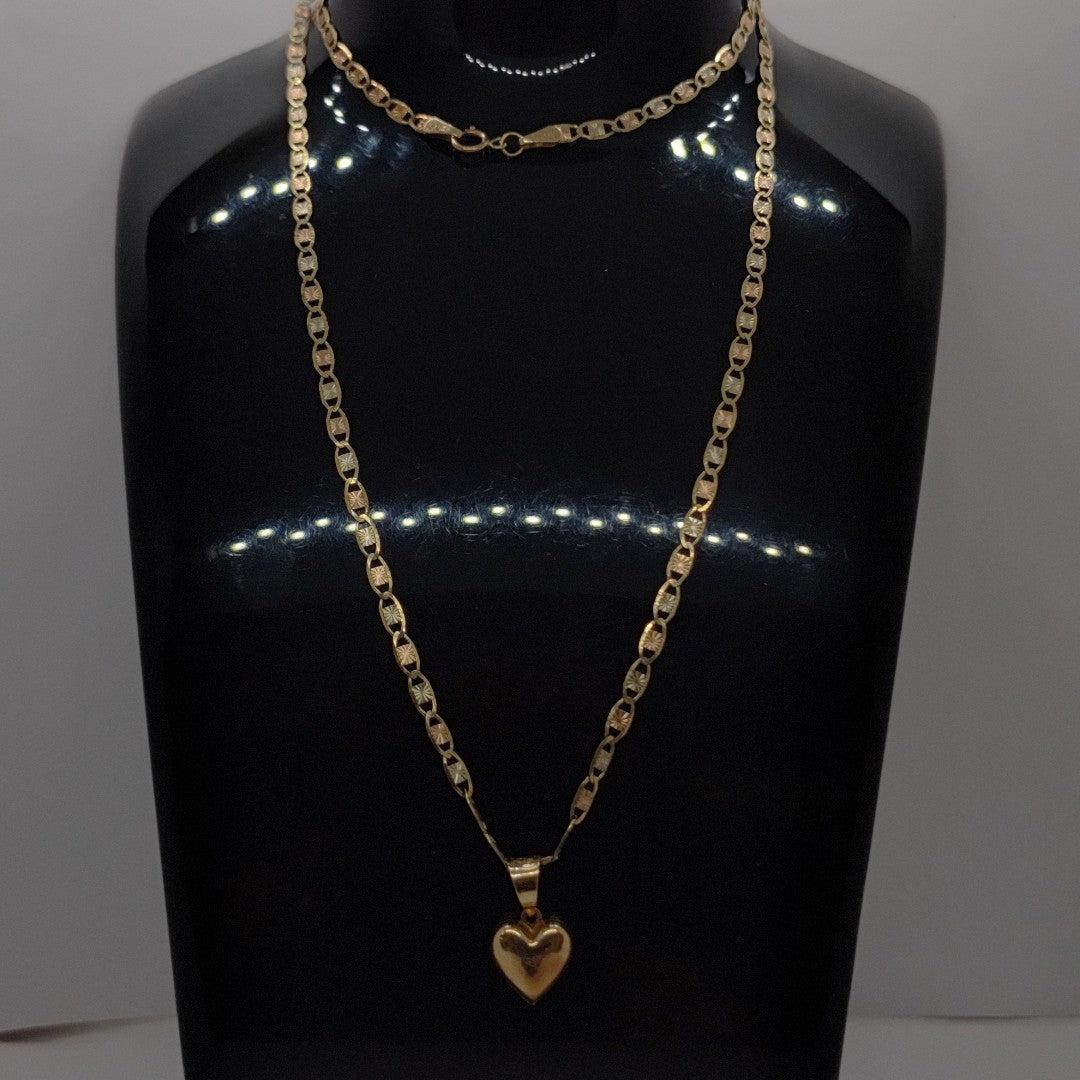 CADENA, DIJE ORO COMBINADO 10 K 5 GRMS (SEMINUEVO)