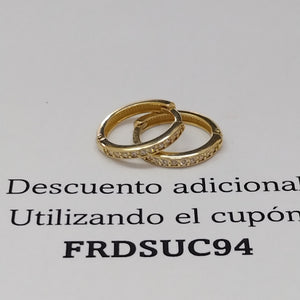 ARETES HUGGIES C CIRCONIA 14K 1.7 GR (NUEVO)