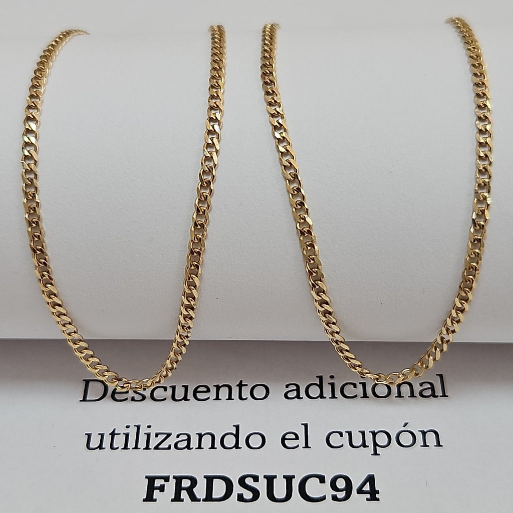 CADENAS TEJIDO BARBADA ORO 10K 55 CM 3.8 GR (NUEVO)