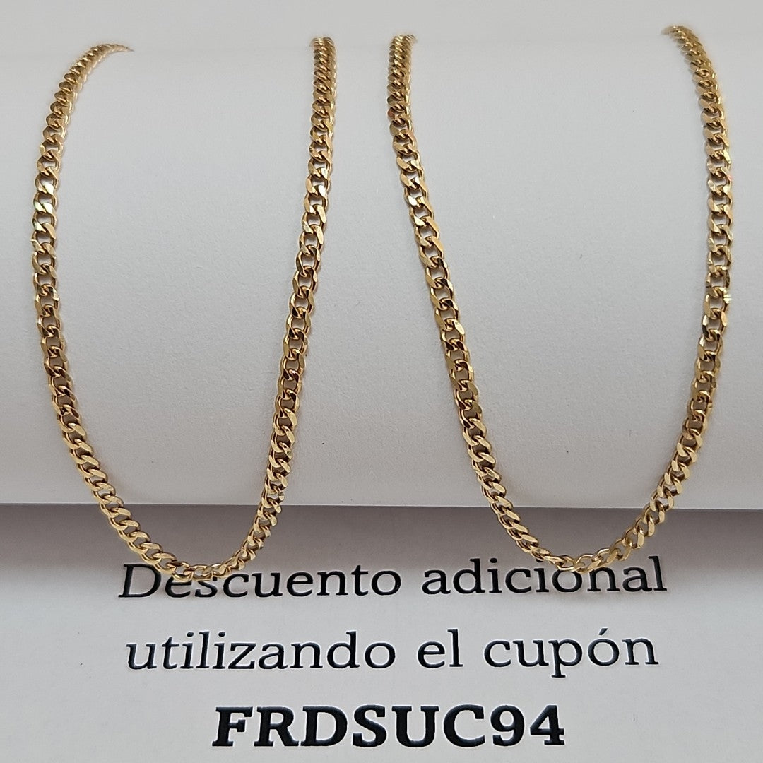 CADENAS TEJIDO BARBADA ORO 10K 55 CM 3.8 GR (NUEVO)