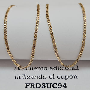 CADENAS TEJIDO BARBADA ORO 10K 55 CM 3.8 GR (NUEVO)