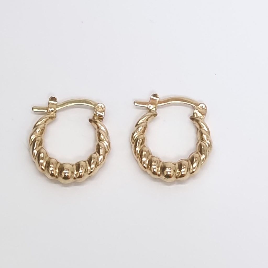 ARETES ARRACADAS TZL HUECAS 14K 1.5 GR (NUEVO)