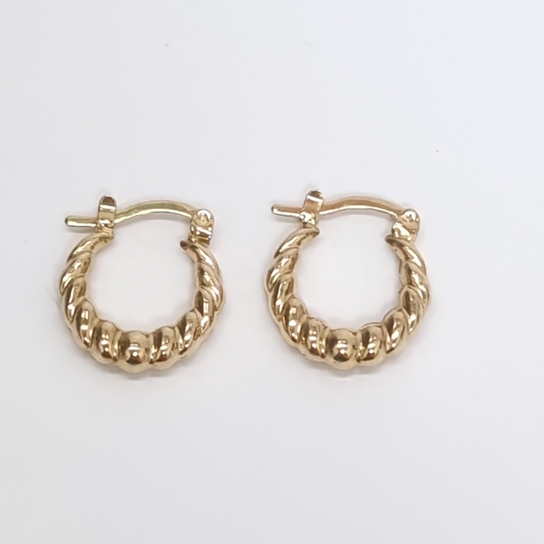 ARETES ARRACADAS TZL HUECAS 14K 1.5 GR (NUEVO)