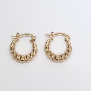 ARETES ARRACADAS TZL HUECAS 14K 1.5 GR (NUEVO)