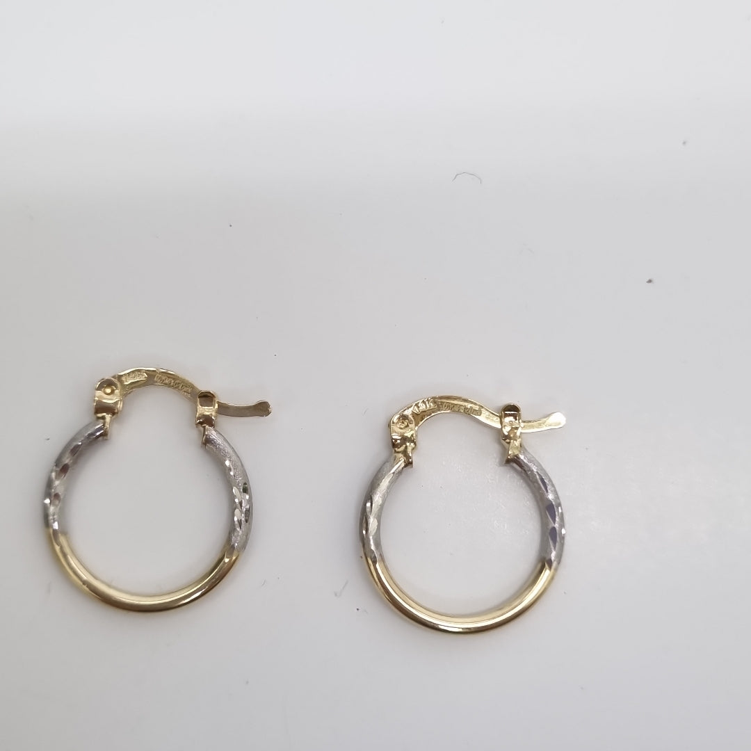 ARETES ARRACADAS COMBINADAS 14K 1.1 GR (NUEVO)