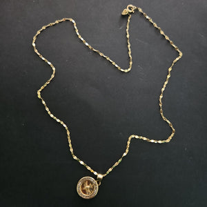 CADENA, MEDALLA RELIGIOSA ORO 10 K 1.1 GRMS (SEMINUEVO)