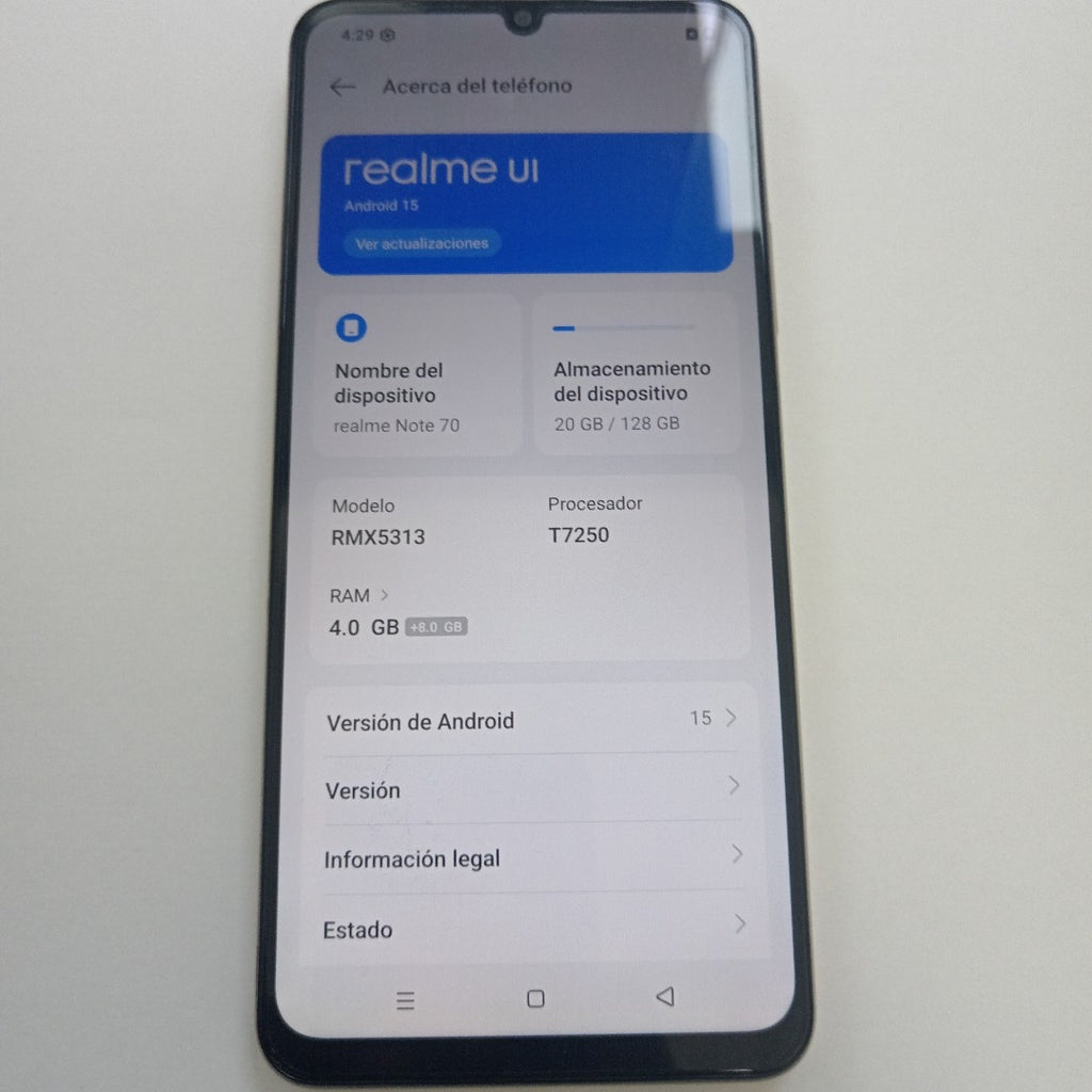 CELULAR REALME NOTE 70 RMX5313 (2025) 128 GB 4 GB RAM (SEMINUEVO)