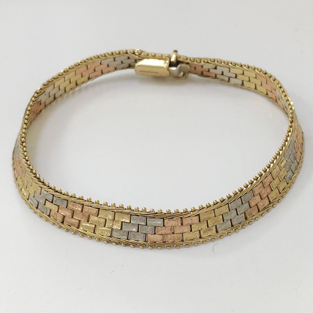 PULSERA ORO COMBINADO 14 K 12,90 GRMS (SEMINUEVO)
