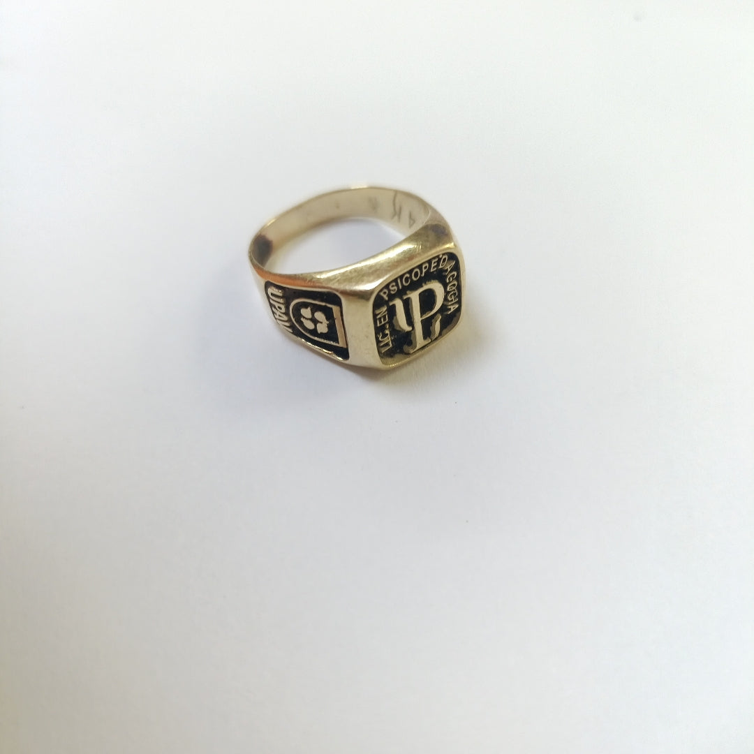 ANILLO DE GRADUACIÓN ORO 14 K 4.9 GRMS (SEMINUEVO)
