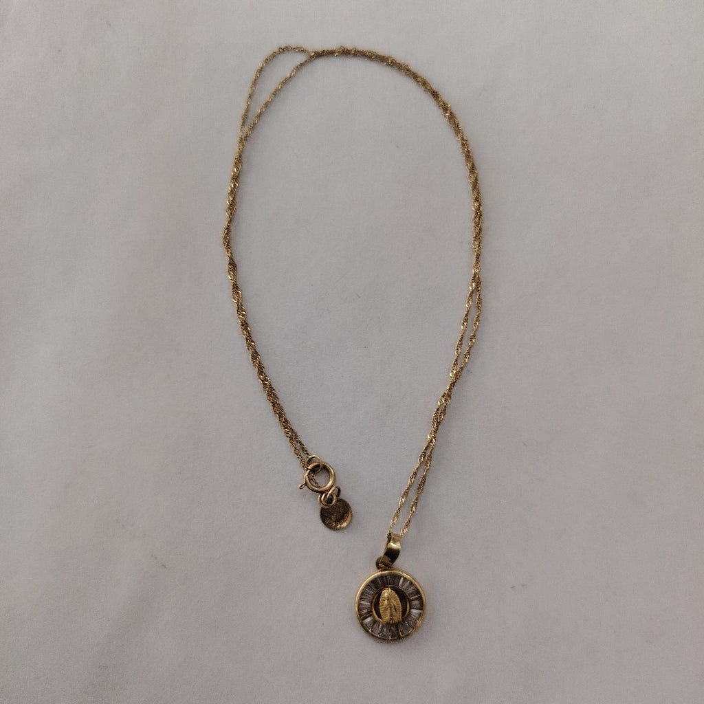 CADENA, MEDALLA RELIGIOSA ORO 10 K 1.7 GRMS (SEMINUEVO)