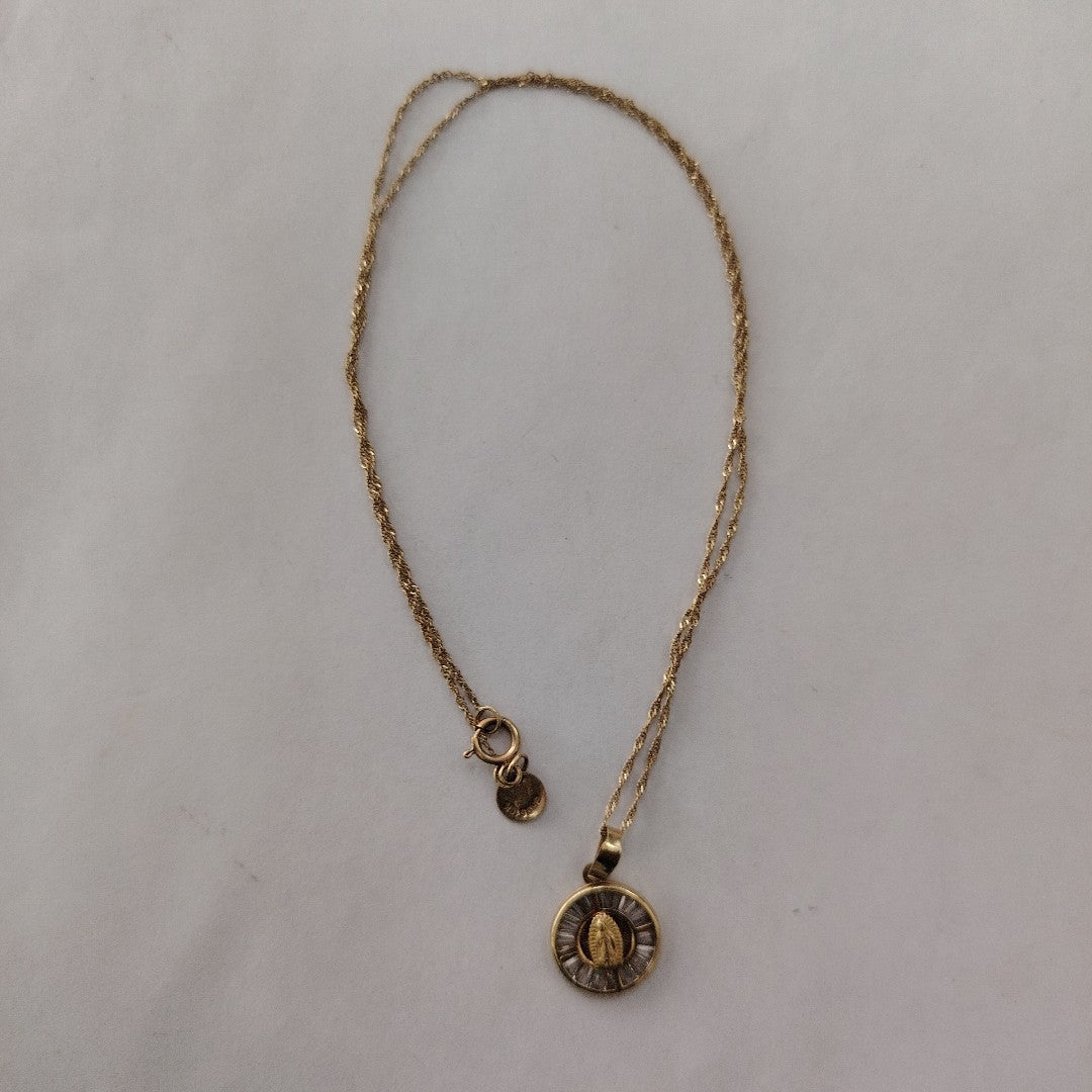 CADENA, MEDALLA RELIGIOSA ORO 10 K 1.7 GRMS (SEMINUEVO)