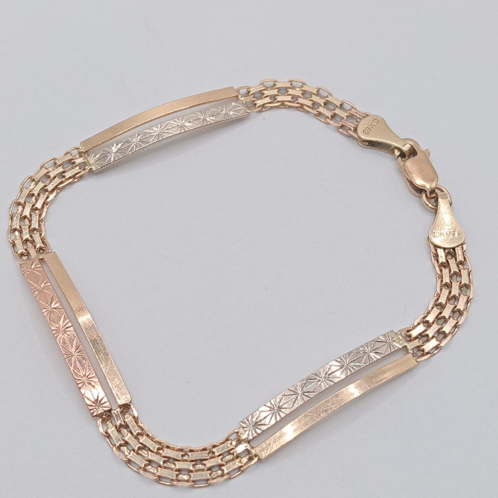 PULSERA ORO, ORO COMBINADO 10 K 4.9 GRMS (SEMINUEVO)