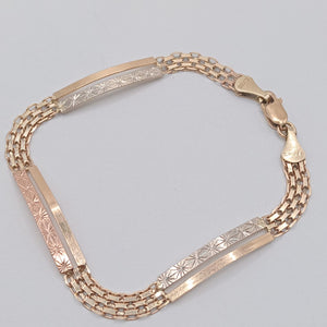 PULSERA ORO, ORO COMBINADO 10 K 4.9 GRMS (SEMINUEVO)