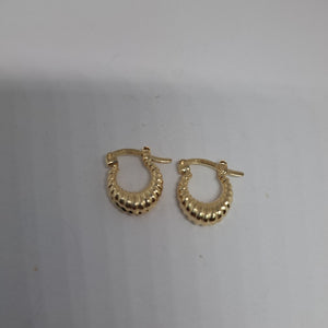 ARETES ARRACADA ESTRIADAS 14K 1.1 GR (NUEVO)
