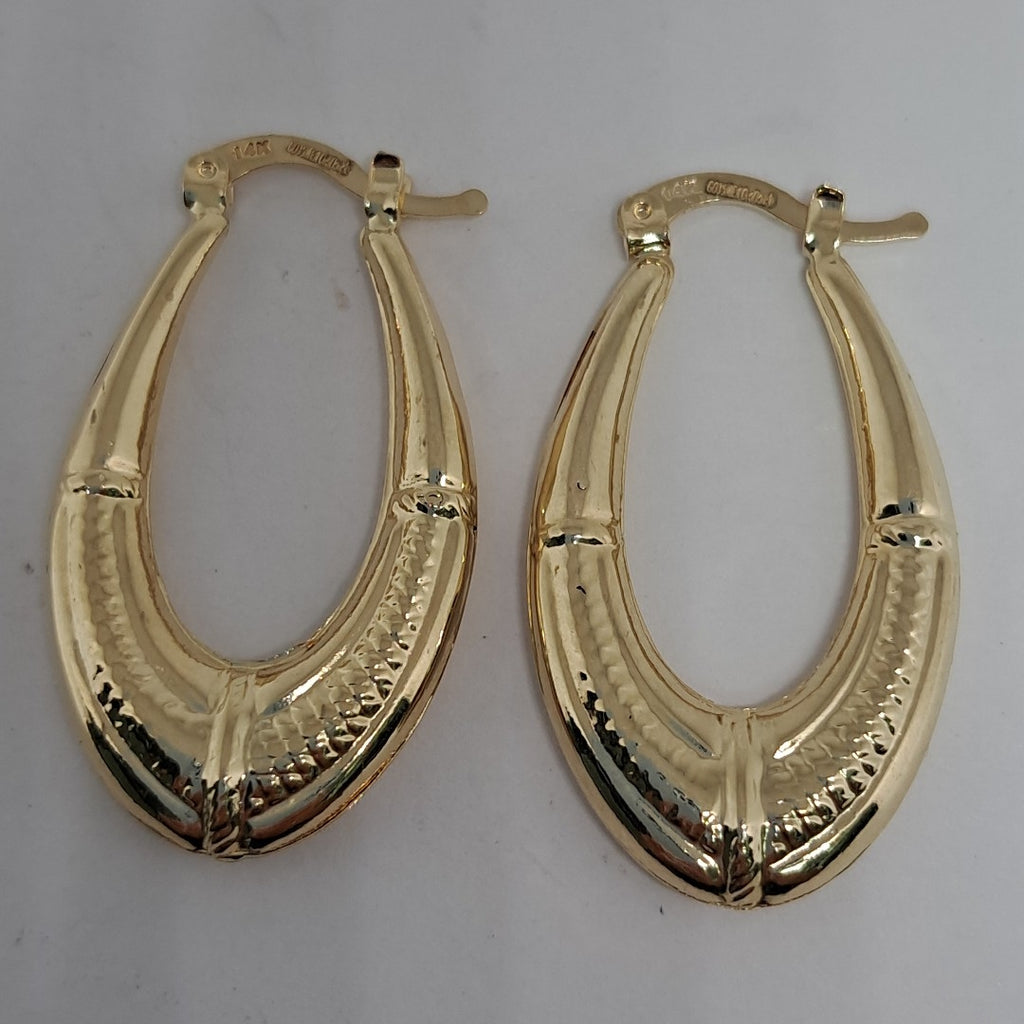 ARETES ARRACADAS ESTRIADAS 14K 2.6 GR (NUEVO)
